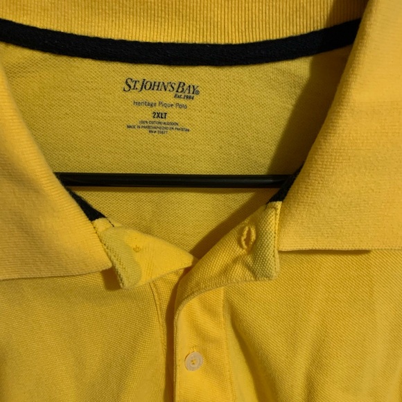 NWOT ST John’s Bay Men’s Polo Short Sleeve Yellow Size 2XLT - Picture 3 of 4